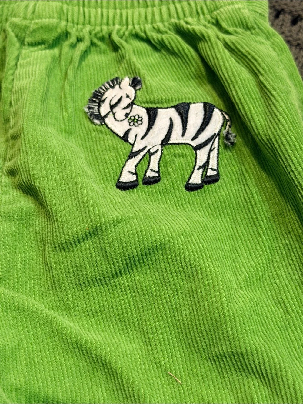 Gymboree vintage Mod Zebra Bright Green Corduroy pants